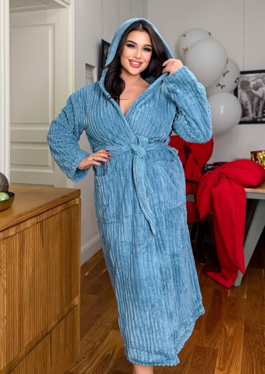 Халат з капюшоном універсальний унісекс Ментол, фото 1