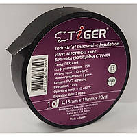 Ізострічка TIGER чорна 20 м оригінал, вінілова ізоляційна стрічка (як 3М), 3M