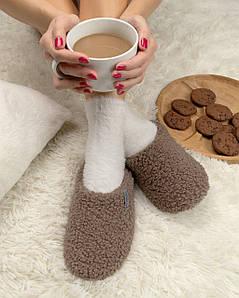 Капці домашні тедді закриті Коричневий