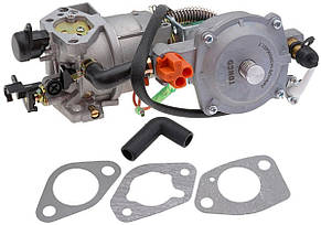 Карбюратор генератора з вакуумною заслінкою GX390 188F 4,5-5,5 кВт + газовий редуктор TONCO