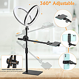 Кільцева LED-лампа з підставкою та тримачем для телефону Saikkl SMN-10, фото 5