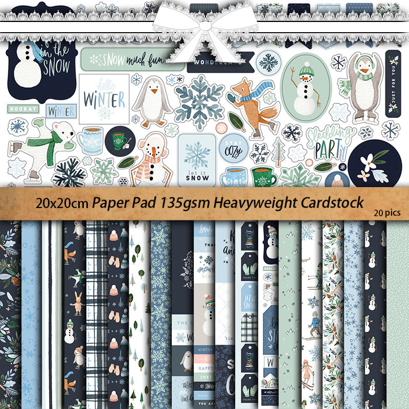 Набір одностороннього паперу 20х20см 20листів SPK011, фото 1