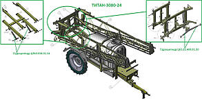 Гідроциліндр ЦП63.450.01.16 на ТИТАН-3000-24м (підіймання та опускання штанги)