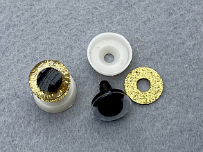 Очі для іграшок 18мм глітерні, золото