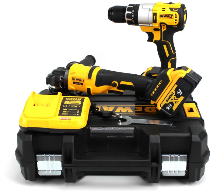 Набір акумуляторного інструменту 2в1 АКБ DeWalt 36V (Шуруповерт + Болгарка) Набір 2в1 Девольт