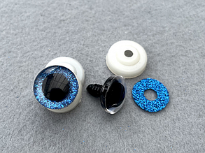 Очі для іграшок 18мм глітерні, синій