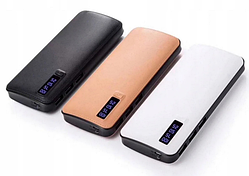 Портативне зарядне 20000 mahc екраном 3 USB + ліхтарик, павер банк, Power Bank
