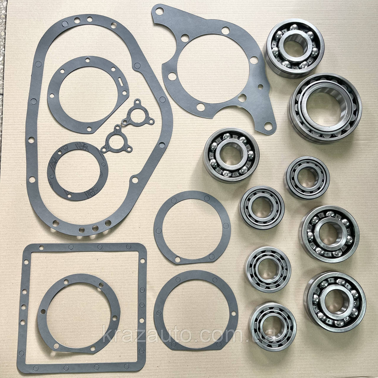 Ремкомплект роздавальної коробки КрАЗ-256, 6510 (прокладки + підшипники) 256-1802001-01, фото 1