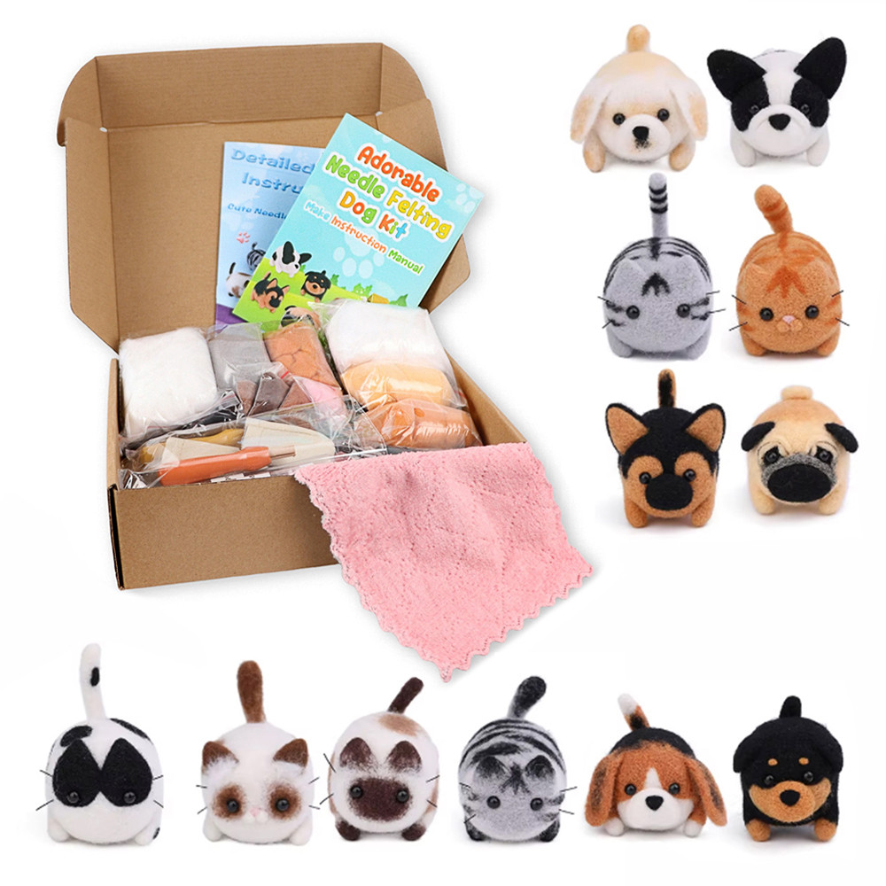 Набор для валяния игрушки "Котики и собачки", 12 шт - купить интернет ...