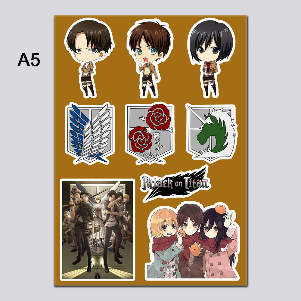 Стікери А5 Аніме Attack On Titan без порізки