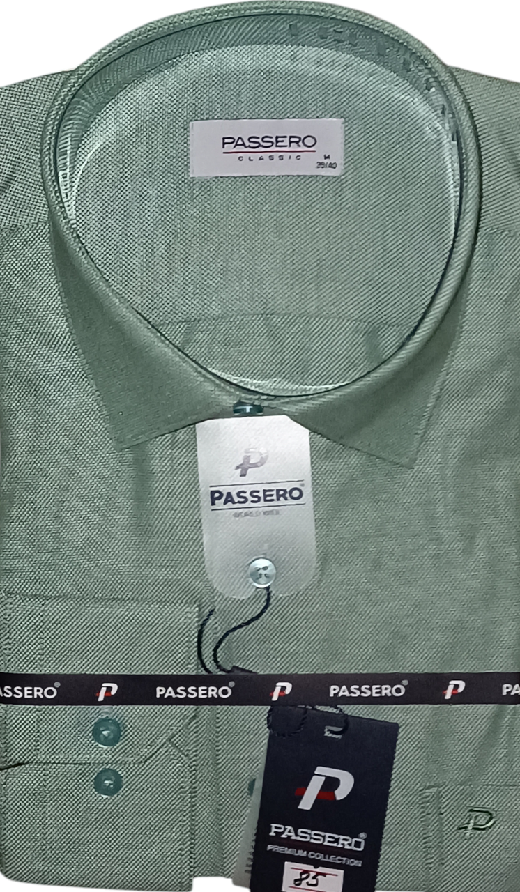 Чоловічі класичні сорочки однотонні Passero vd-0085 з довгим рукавом, сорочка чоловіча оливкова ошатна L