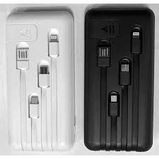 Повербанк PROTECH 10000 МАч Кабель Type c/iphone/Micro/ чорний та білий, фото 3
