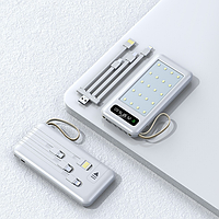 Повербанк PROTECH 10000 МАч Кабель Type c/iphone/Micro/ чорний та білий