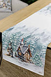 Новорічна доріжка на стіл 40x140 см., гобелен з люрексом, фото 2