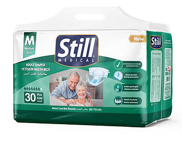 Підгузки для дорослих Still Adult diaper M (85-115 см) 30 шт. Памперси з індикатором вологи