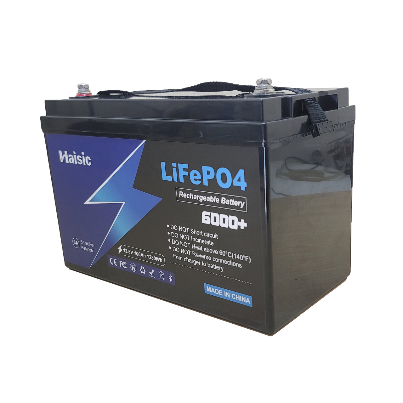 Акумулятор LiFePO4 12В 100А Haisic з активним балансиром 5А та Bluetooth модулем