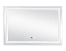 Дзеркало 120х80 з LED-підсвічуванням Touch, з антизапотіванням, з годинником, диммером, рег. яскравості