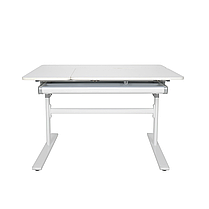 Комплект зростаюча парта Fundesk Dolore Grey і крісло Fundesk LST3 Blue-Grey для школярів, фото 2