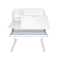 Комплект парта-трансформер із надбудовою Fundesk Dolore Grey Plus і крісло Fundesk LST3 Blue-Grey для школярів, фото 3