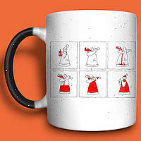 Чашка з жартівливим принтом на День Миколая, чашка-хамелеон 330мл