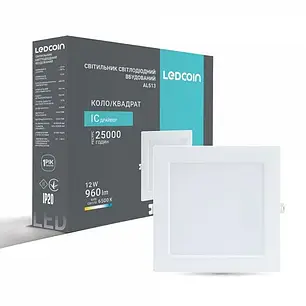 Точковий LED світильник Ledcoin AL513 12W 6500К вбудований білий 8213, фото 1