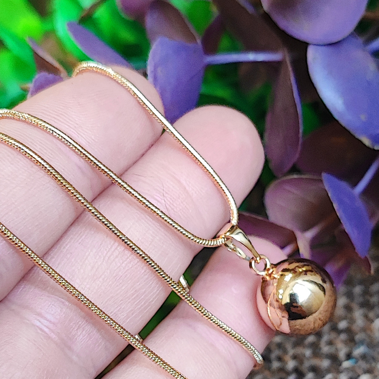 Кулон кулька 12мм з ланцюжком 1мм 45см xuping медичне золото позолота 18К 5418