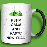 "Happy New Year 2025" з принтом на Новий Рік, хамелеон 330мл