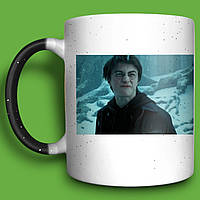 Гаррі Поттер чашка з принтом до зимових свят "Не рухай мою чашку, МАГЛ", хамелеон 330мл