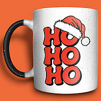 До Дня Святого Миколая чашка з принтом "HOHOHO" , хамелеон 330мл