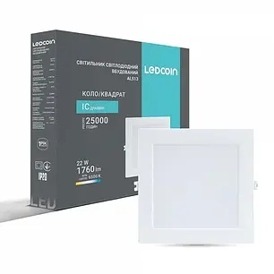 Точковий LED світильник Ledcoin AL513 22W 6500К вбудований білий 8215, фото 1