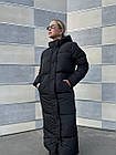 Жіноча зимова парка сіра Milenium до -25*С Довга куртка пуховик з капюшоном до колін, фото 7