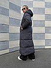 Жіноча зимова парка чорна Milenium до -25*С Довга куртка пуховик з капюшоном до колін, фото 6