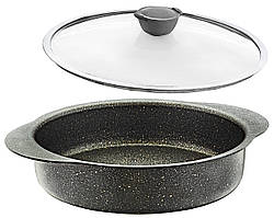 Сотейник 3,5 л marble OMS 3322-28-3,5 л Grey скляна кришка