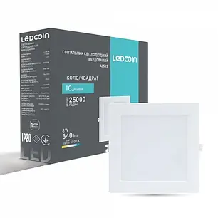 Точковий LED світильник Ledcoin AL513 8W 6500К вбудований білий 8212, фото 1
