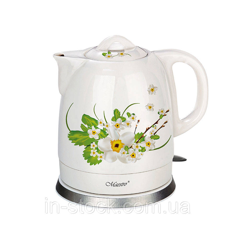 Електрочайник керамічний MAESTRO MR-066-WHITE FLOWERS - 1,5л
