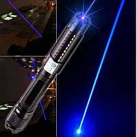 Потужна лазерна указка синій лазер акумуляторний дальність до 15км YX B015 5 насадок