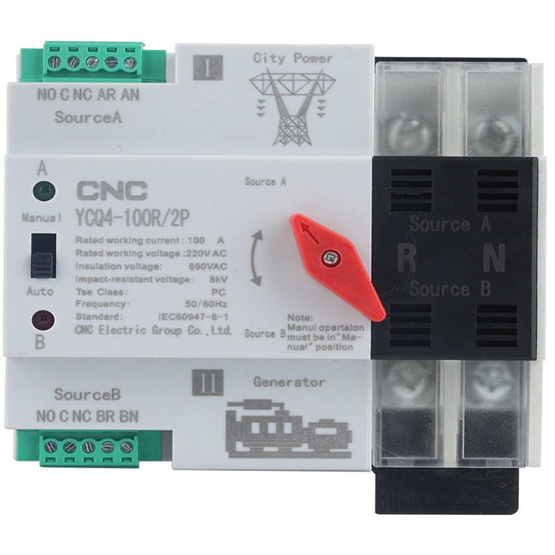 CNC YCQ4-100R/2P 220V 100A автоматичний перемикач