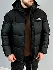 Чоловічий чорний пуховик The North Face чорний, куртка Зе Норт Фейс зимова з капюшоном, фото 5