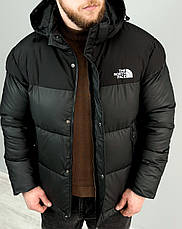Чоловічий чорний пуховик The North Face чорний, куртка Зе Норт Фейс зимова з капюшоном, фото 6