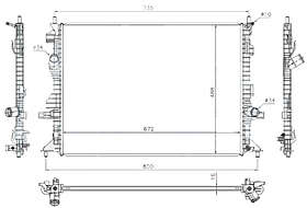 Радіатор охолодження двигуна Ford Focus 19- Nissens МКПП; 672X488X16; (1.5 D/1.5)