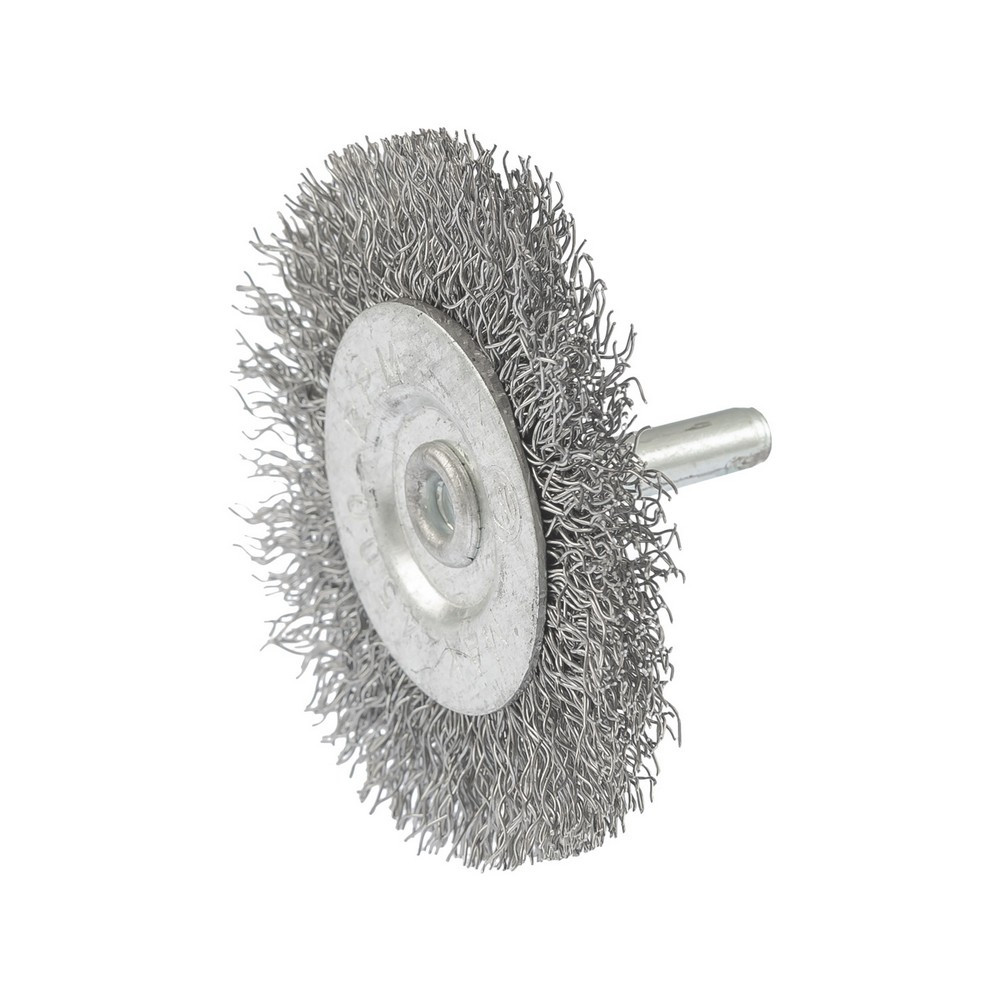 Щітка дискова MASTERTOOL з рифленого дроту 60 мм зі стрижнем 1/4" 19-9806 (мт19-9806)