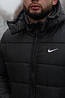 Чоловіча зимова куртка Nike чорна до -25*С тепла Пуховик з капюшоном Найк, фото 10