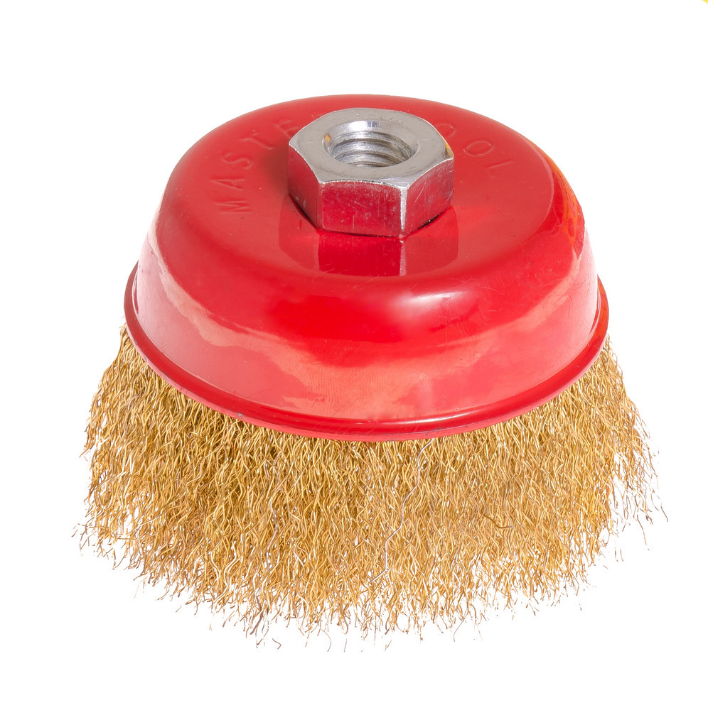 Щітка торцева MASTERTOOL з латуньованого рифленого дроту 100 мм М14 19-7110 (мт19-7110)