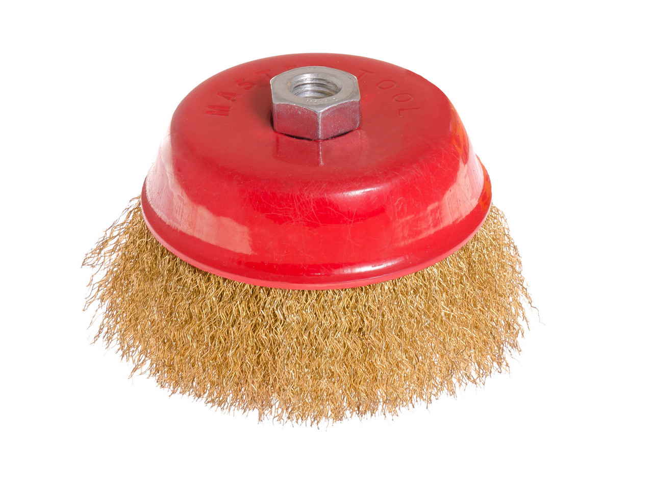 Щітка торцева MASTERTOOL з латуньованого рифленого дроту 125 мм М14 19-7112 (мт19-7112)