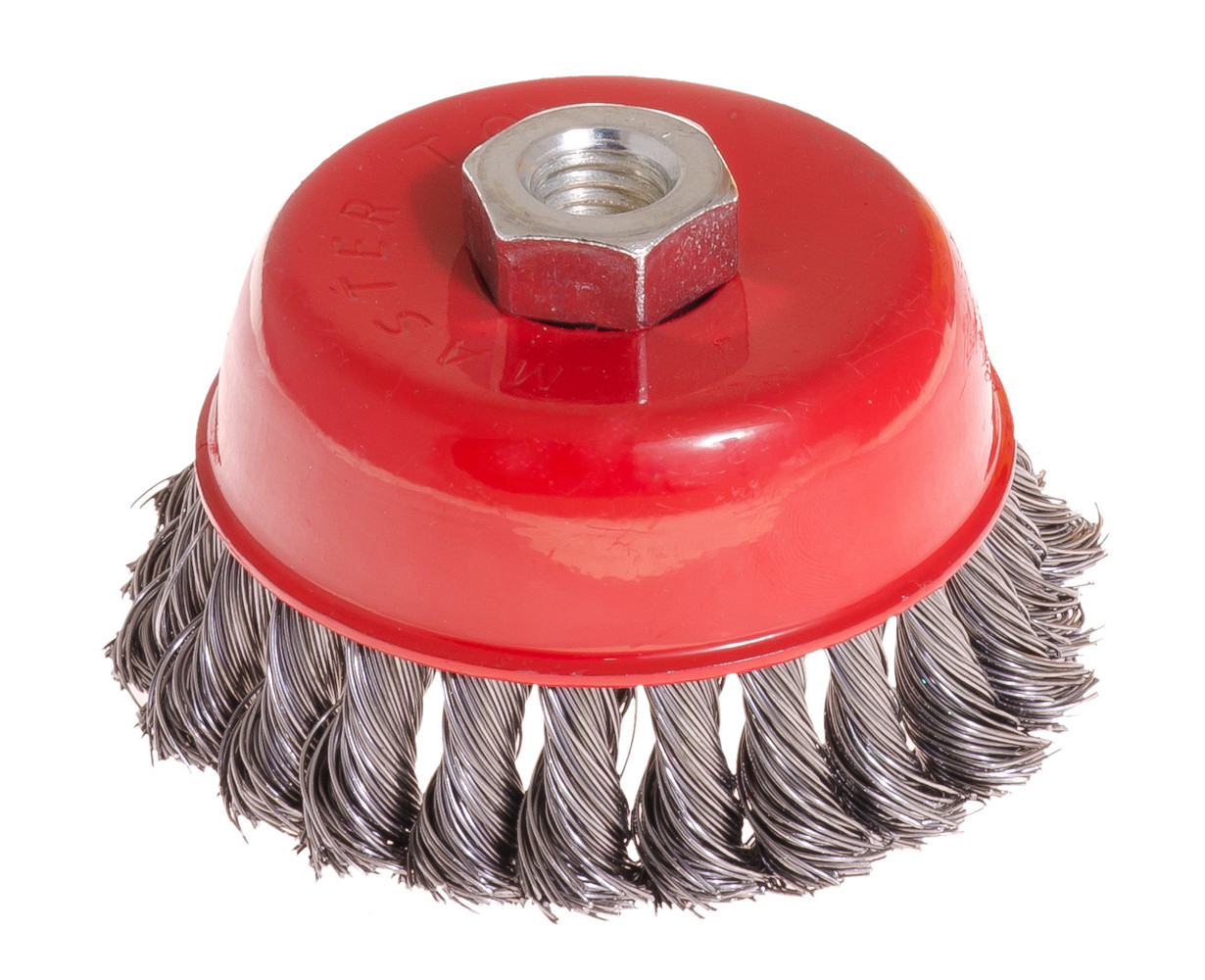 Щітка торцева MASTERTOOL з плетеного дроту Ø 100 мм М14 19-7010 (мт19-7010)
