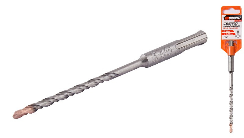 Свердло для бетону GRANITE SDS-PLUS S4 6х160 мм 0-06-160 (мт0-06-160)