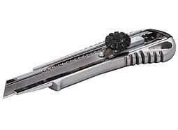 Ніж MASTERTOOL 18 мм металевий з направляючою гвинтовий замок 17-0198 (17-0198)