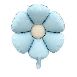 Фольгована кулька квітка ромашка 43х40 см голуба