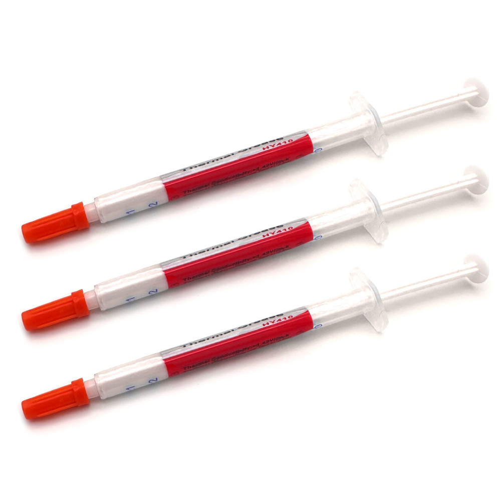 Теплопровідна паста (термопаста) біла силіконова Halnziye HY-410, шприц - 1гр, фото 1