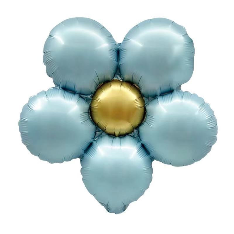 Фольгована кулька квітка ромашка 43х40 см голуба, фото 1